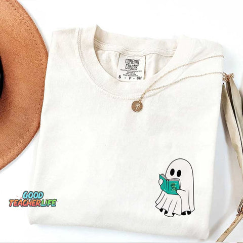 Halloween Cute Acotar Ghost Reading T-Shirt