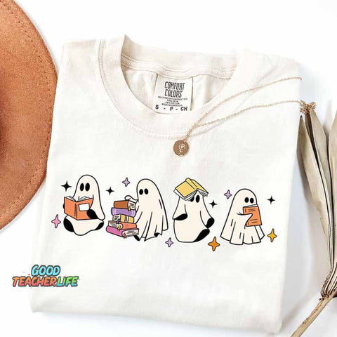 Little Ghosts Reading Books T-Shirt