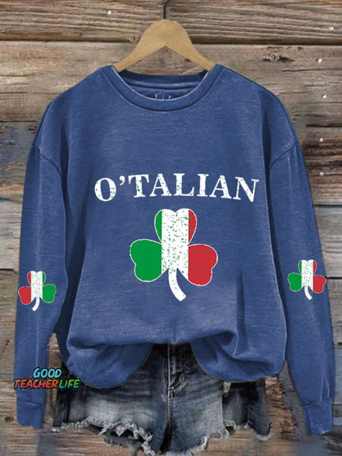 Women'S Casual St Patrick'S Day Printed Long Sleeve Sweatshirt