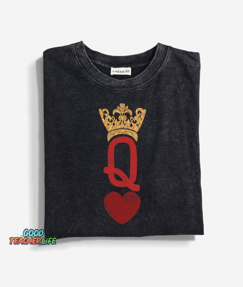 Queen Of Hearts Washed T-shirt