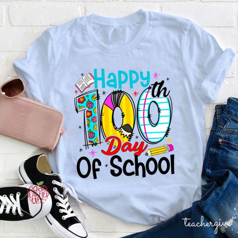 Happy 100th Day Of School Teacher T-Shirt