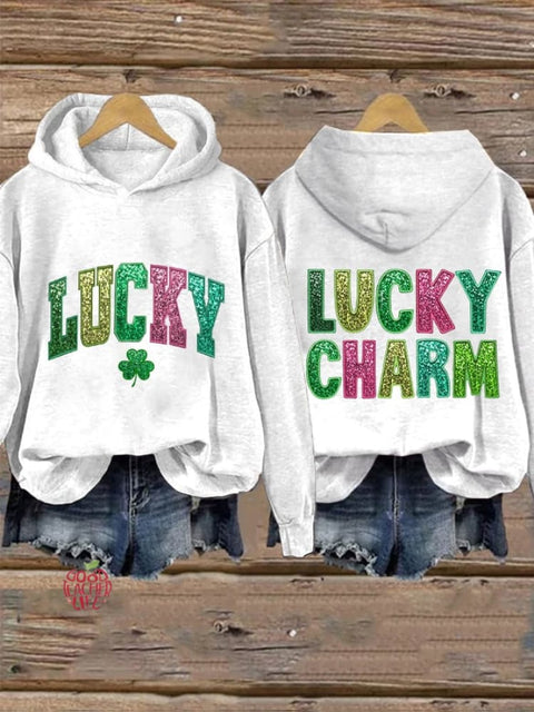 Women'S Lucky Clover St Patrick's Day Print Casual Sweatshir