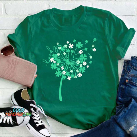 St Patricks Day Dandelion Teacher T-Shirt