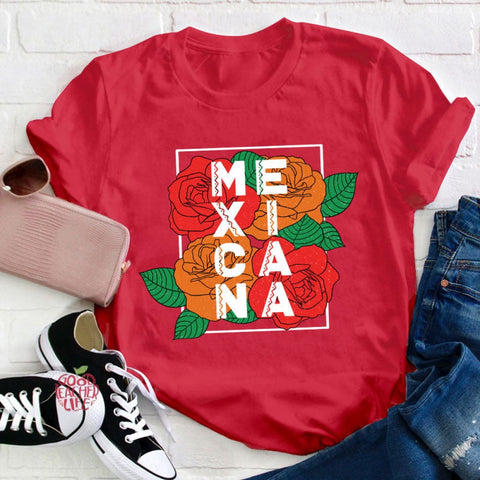 Rose Flower Mexicana Teacher T-Shirt