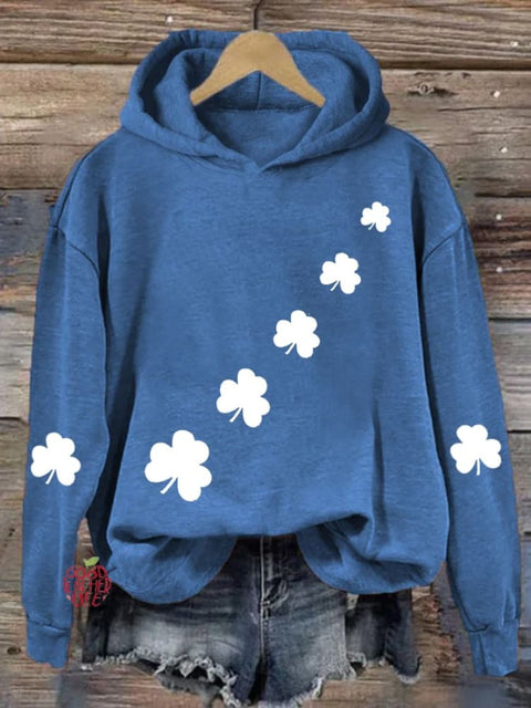 Women's St. Patrick's Day Shamrock Print Hoodie