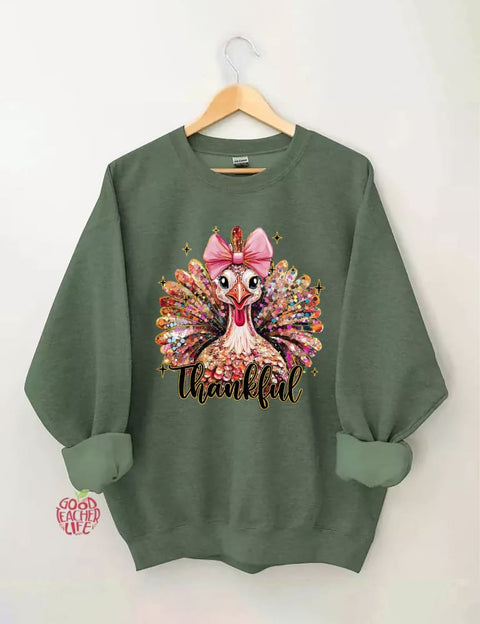 Colorful Glitter Turkey Sweatshirt