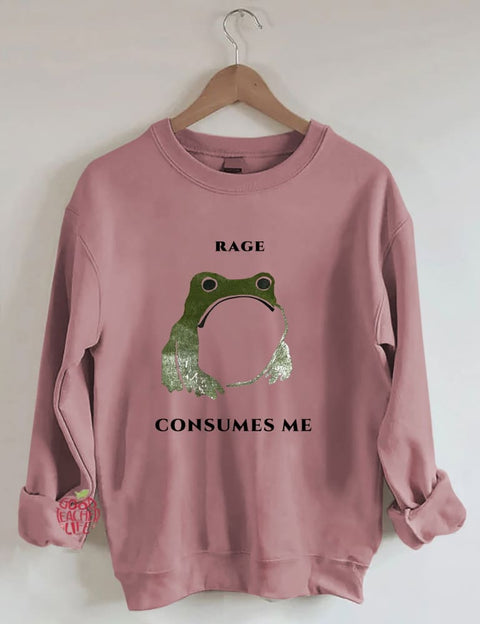 Rage Consumes Me Frog Sweatshirt