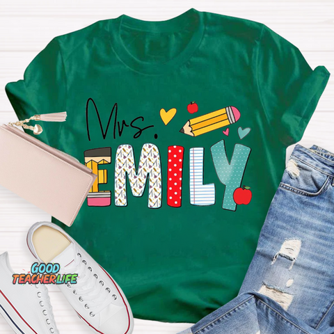 Personalized Name Art Pencil  T-Shirt