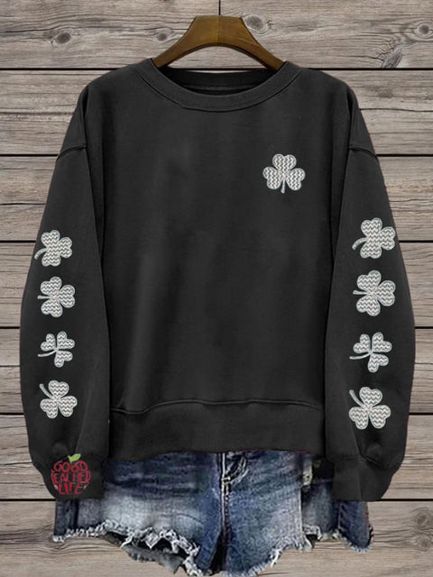 Women's St. Patrick's Day Shamrock Print Sweatshirt