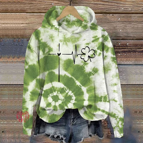 Women's St. Patrick's Day Cross Print Hoodie