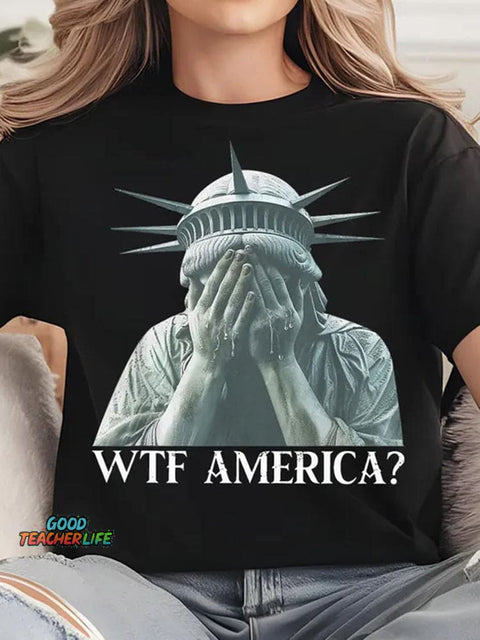 Retro Sad Statue Of Liberty Give Us Back The Statue Of Liberty Art Pattern T Shirt