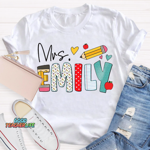 Personalized Name Art Pencil  T-Shirt