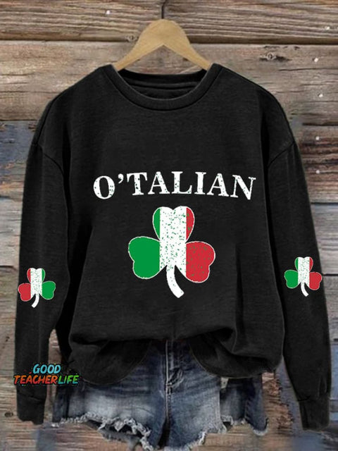 Women'S Casual St Patrick'S Day Printed Long Sleeve Sweatshirt