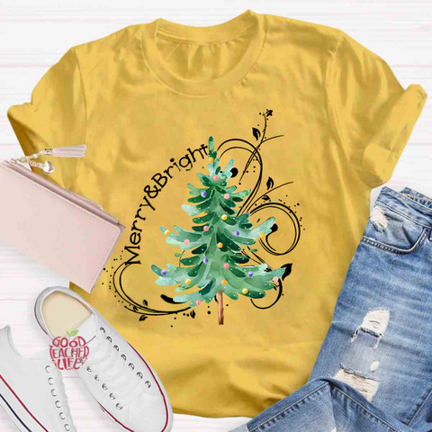 Merry And Bright Christmas Tree Class T-Shirt