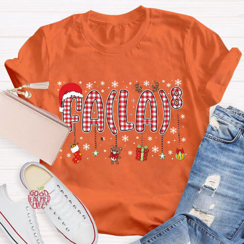 Fala Fun Numbers Christmas Teacher T-Shirt