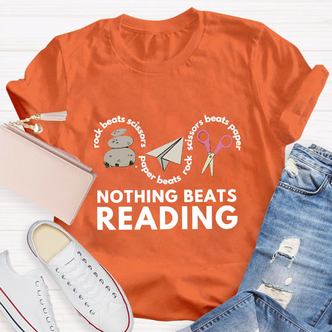 Rock Paper Scissors Nothing Beats Reading T-Shirt