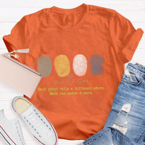 Autism Each Print Tells A Different Story T-Shirt