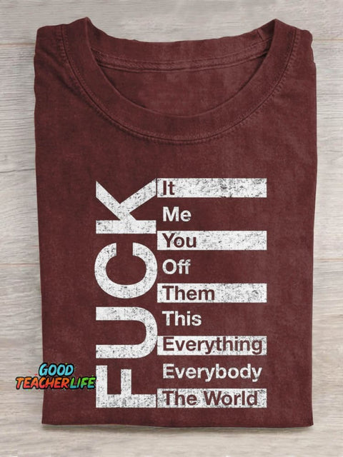Pupiloves  Fuck The World Art Print Casual T-shirt