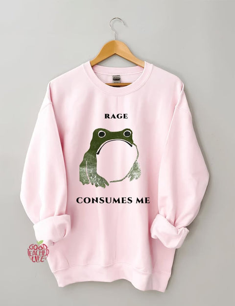 Rage Consumes Me Frog Sweatshirt