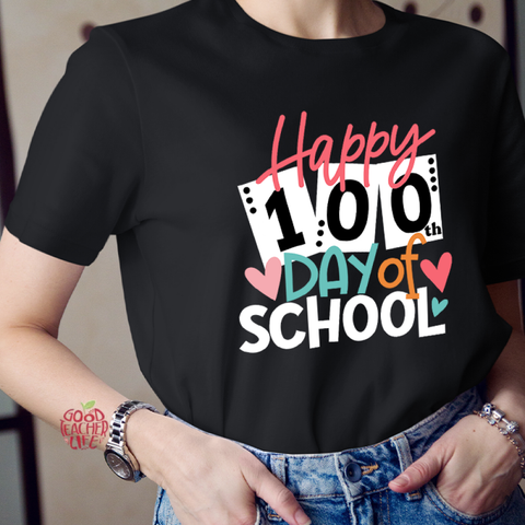 Happy 100th Day Of School Cards Teacher T-Shirt