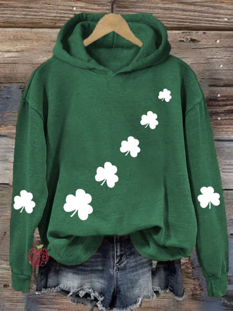 Women's St. Patrick's Day Shamrock Print Hoodie