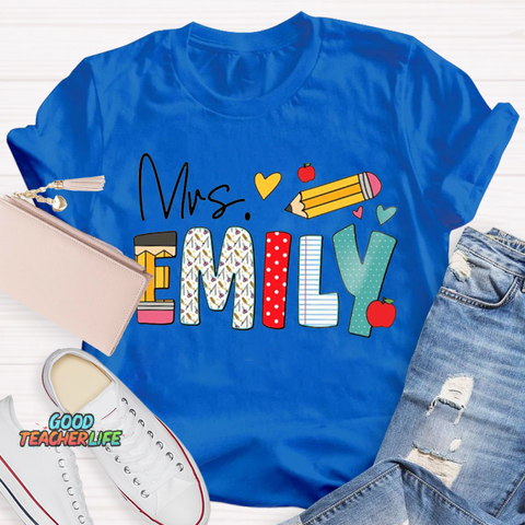 Personalized Name Art Pencil  T-Shirt