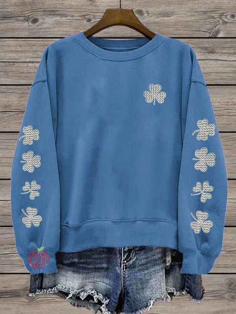 Women's St. Patrick's Day Shamrock Print Sweatshirt