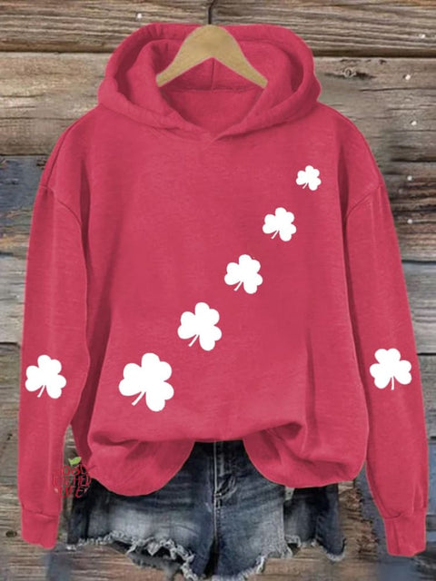 Women's St. Patrick's Day Shamrock Print Hoodie