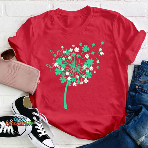 St Patricks Day Dandelion Teacher T-Shirt