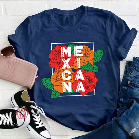 Rose Flower Mexicana Teacher T-Shirt