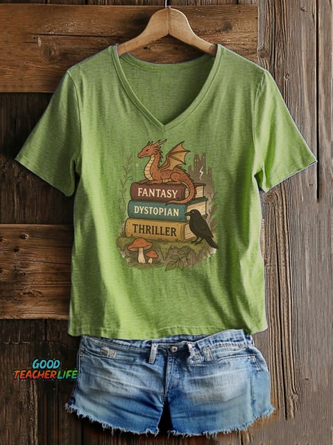 Women's casual book FDT heat transfer T-shirt