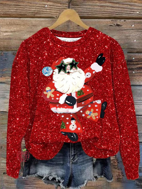 Women's Merry Christmas Santa Printed Sweatshirt