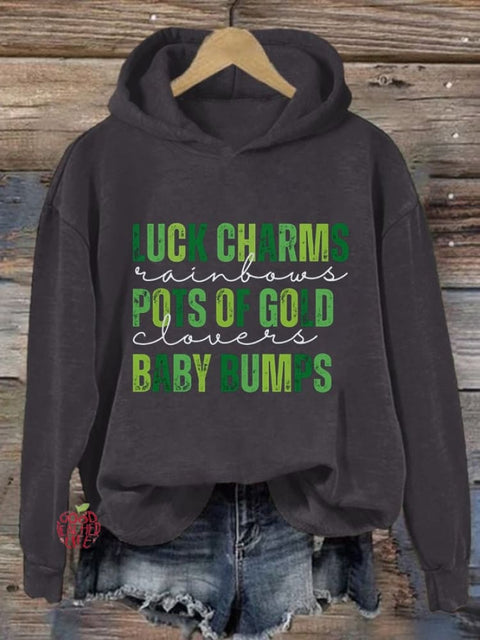 Women's Lucky St Patricks Day Pregnancy Hoodie