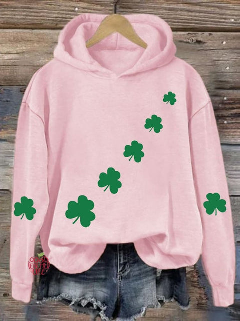 Women's St. Patrick's Day Shamrock Print Hoodie