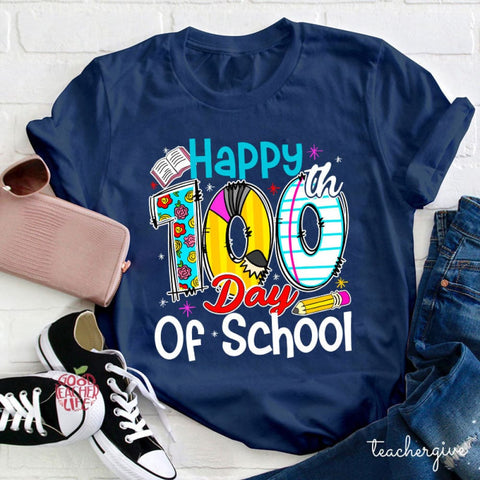 Happy 100th Day Of School Teacher T-Shirt