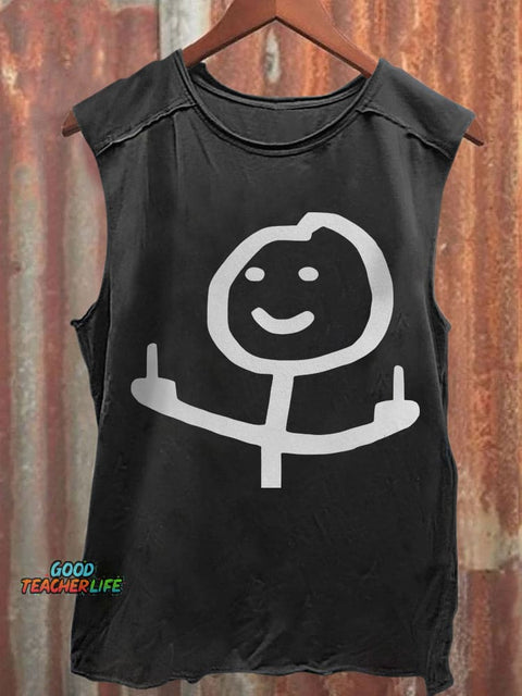 Stickman Giving Middle Finger Tank Top