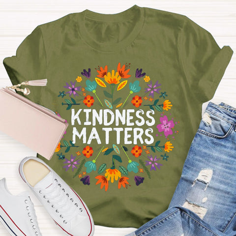 Be Kind Boho Floral Kindness Matters T-Shirt