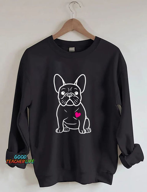 French Bulldog Heart Sweatshirt