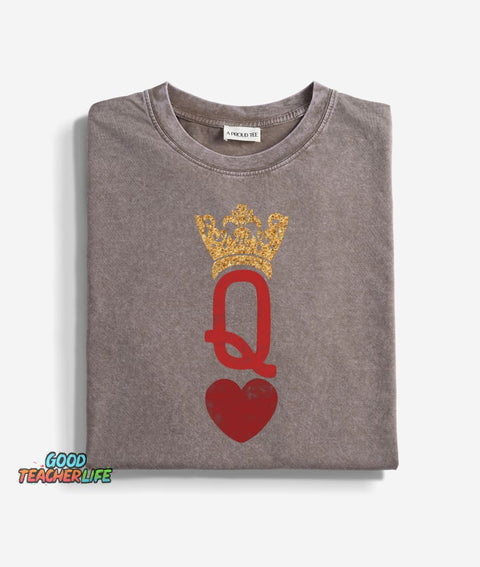 Queen Of Hearts Washed T-shirt