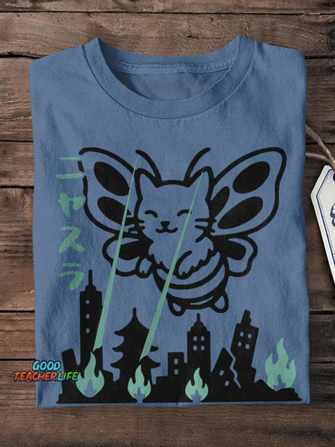 Funny Cat Art Print Short Sleeve T-Shirt