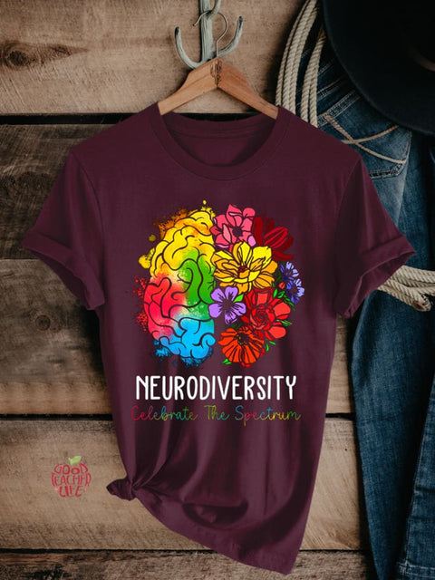 Neurodiversity Celebrate The Spectrum Print T-Shirt