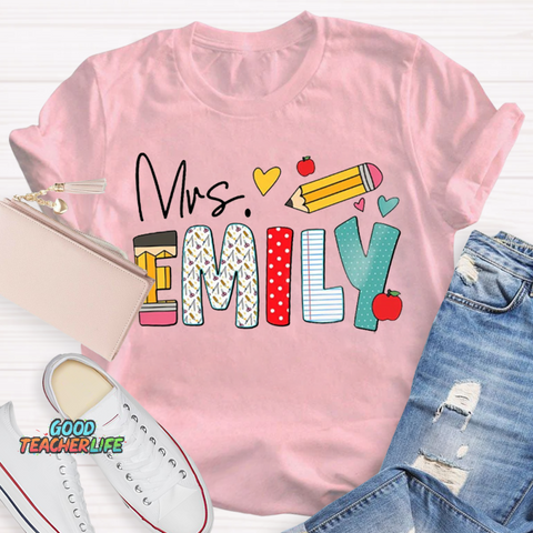Personalized Name Art Pencil  T-Shirt