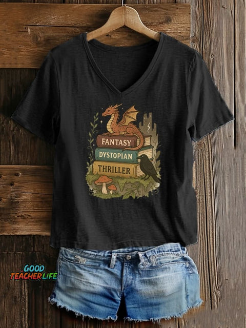 Women's casual book FDT heat transfer T-shirt