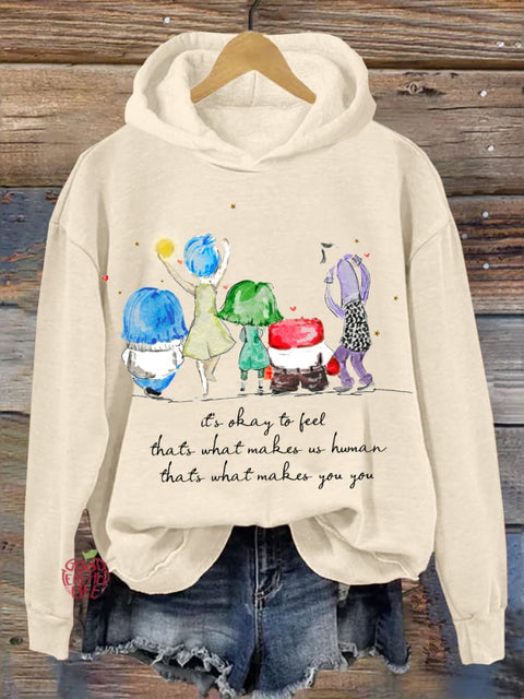 Mental Health Suicide Prevention Art  Print Casual Sweatshirt