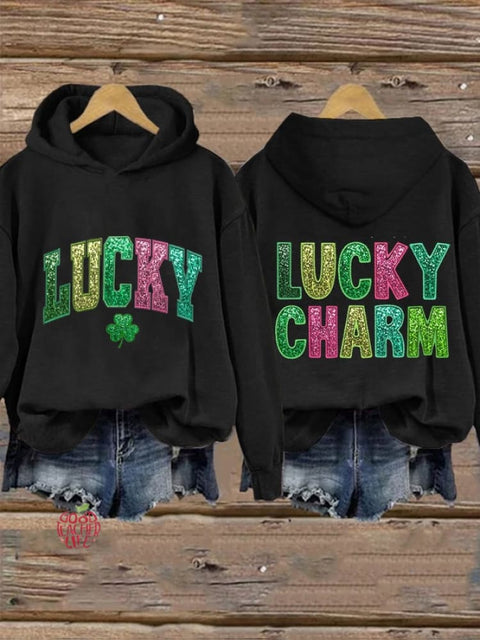 Women'S Lucky Clover St Patrick's Day Print Casual Sweatshir