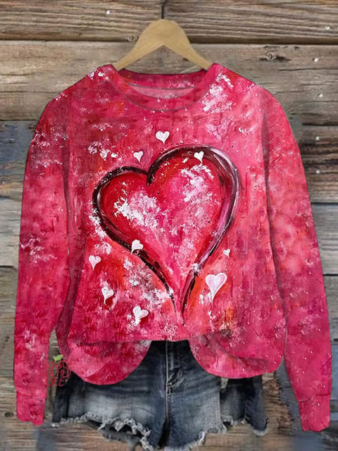 Women's Valentine's Day Love Print Casual Sweater