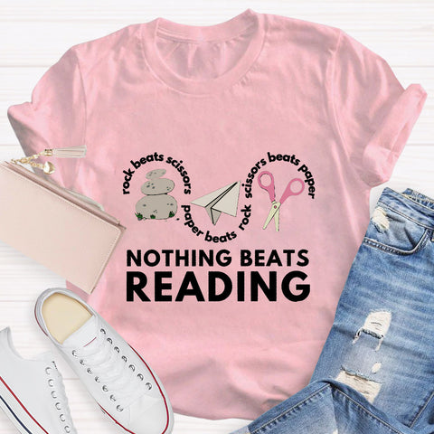 Rock Paper Scissors Nothing Beats Reading T-Shirt