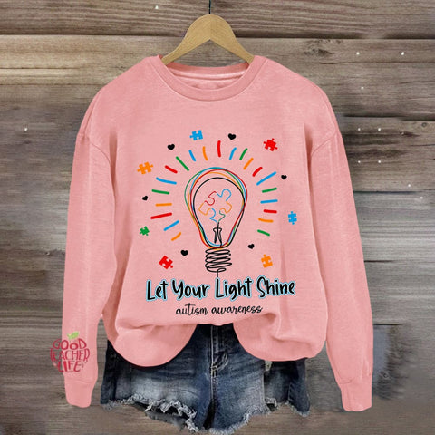 Let Your Light Shine Autism Awareness Sweatshirt