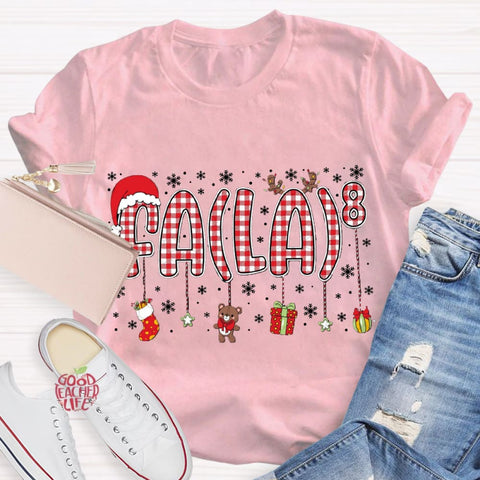 Fala Fun Numbers Christmas Teacher T-Shirt