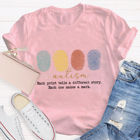 Autism Each Print Tells A Different Story T-Shirt